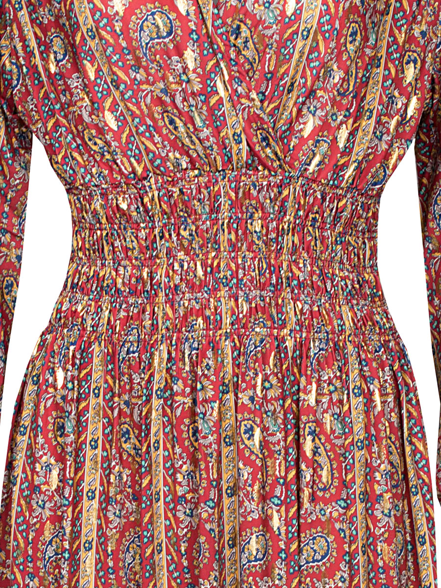 Jurk Valerie Bordeaux Goud