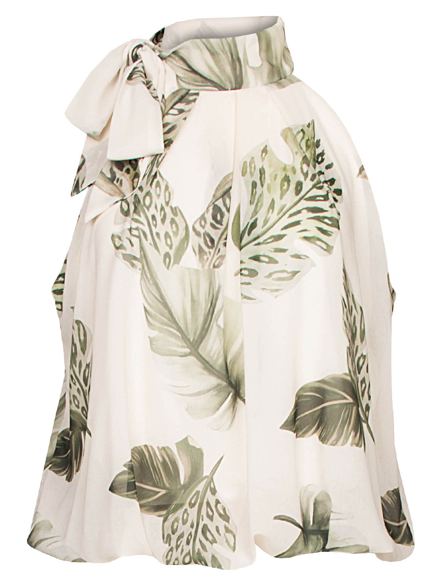 Blousetop Bladeren Groen