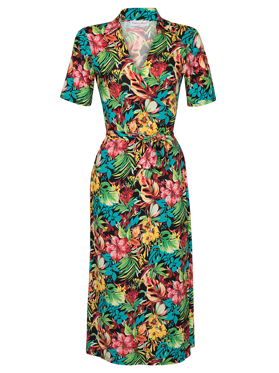 F01401400 Jurk Overslag Julieta Zwart