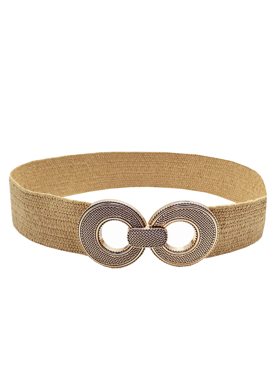 Riem Stretch Gesp Rond Beige