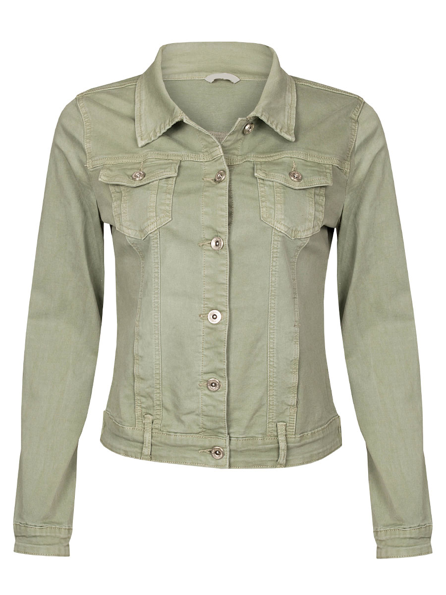 F1161660 Jeans Jacket Stretch Groen