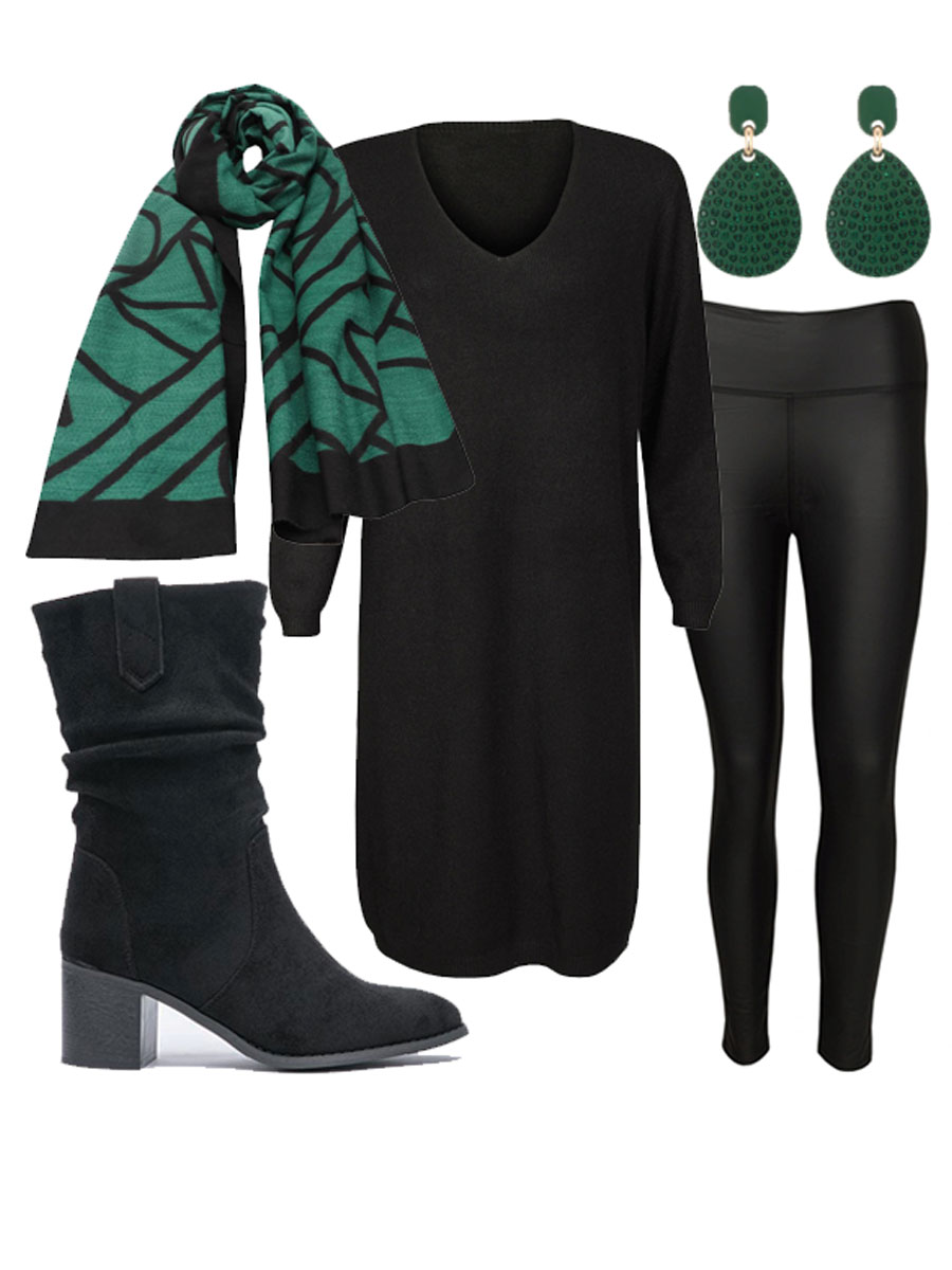 Jurk Fijn Gebreid Zwart Shop the look