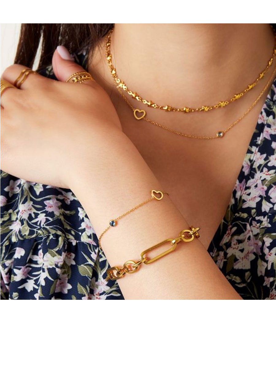 Armband Geboortesteen Mei goud model