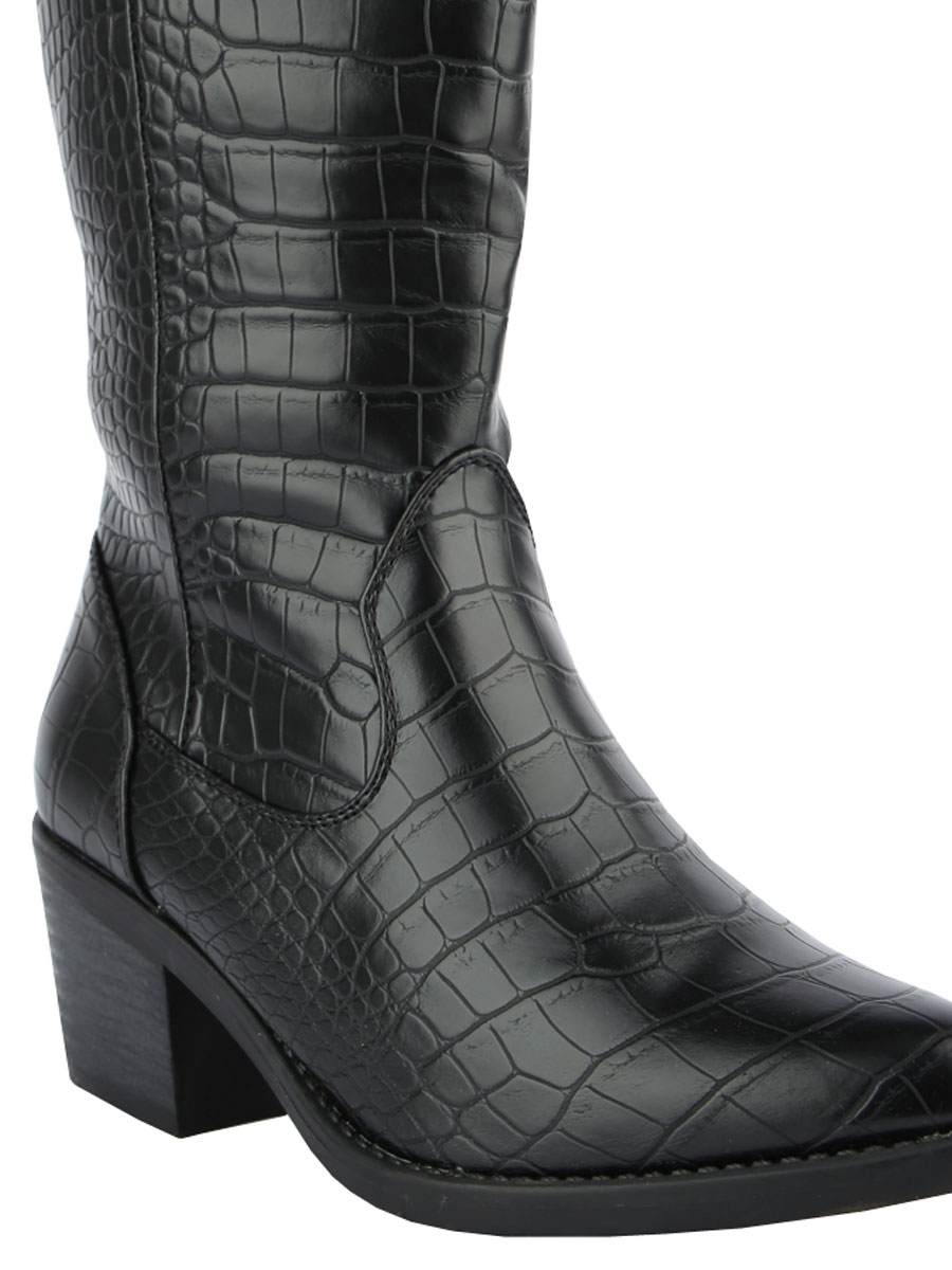 Laarzen Croco Zwart detail