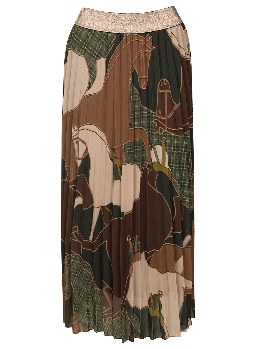 Rok Plissé Horses Groen