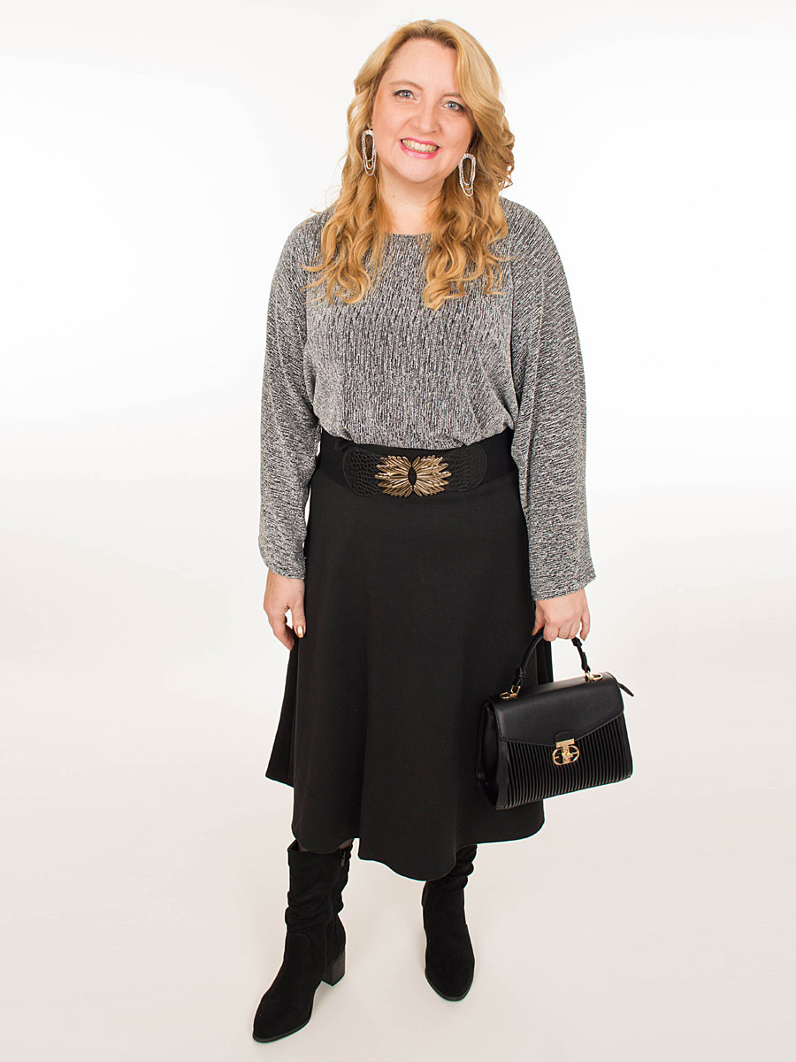 Top Glitter Zilver model met tas