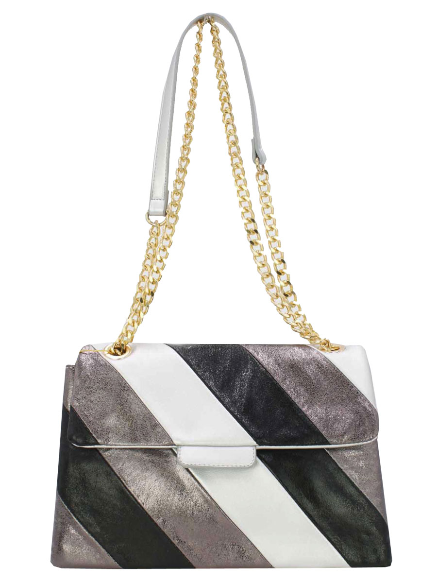 F3101930 Schoudertas Metallic Zilver