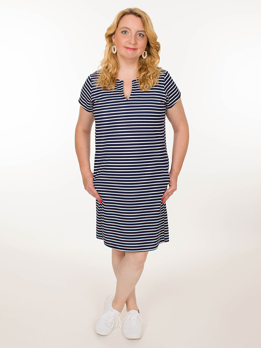 Jurk Chelsey Strepen Blauw model