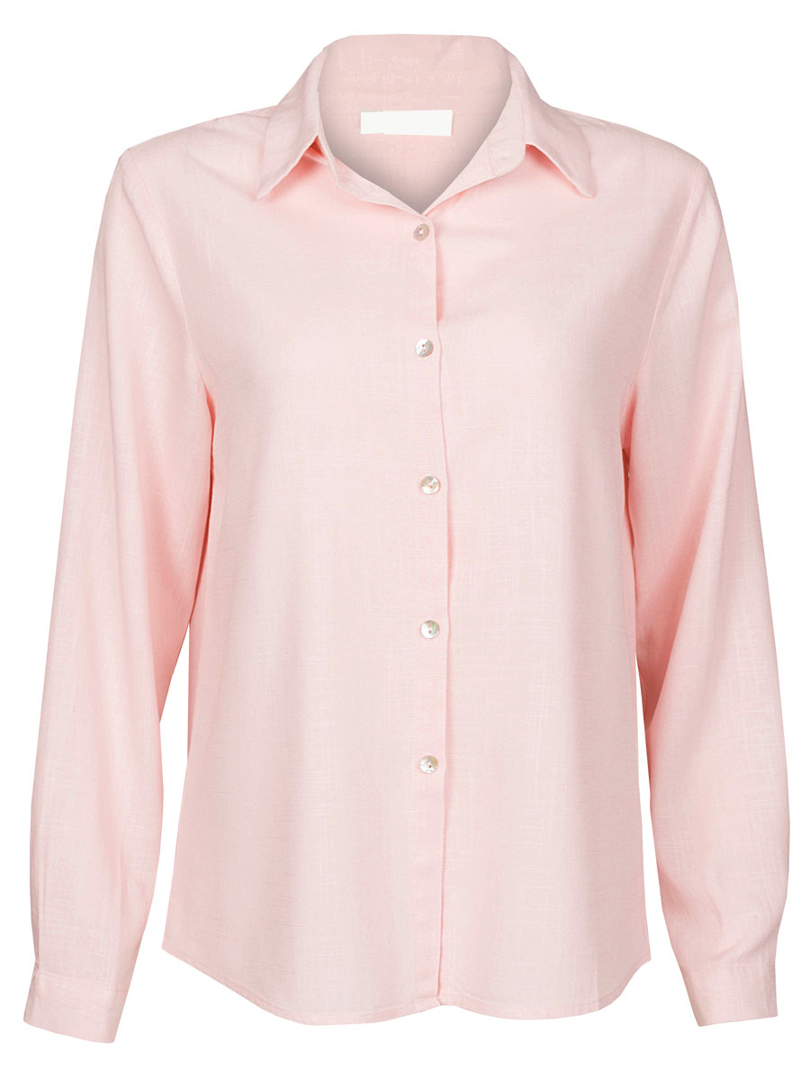 Blouse Katoen Linnen Lichtroze Blouse Katoen Linnen Lichtroze