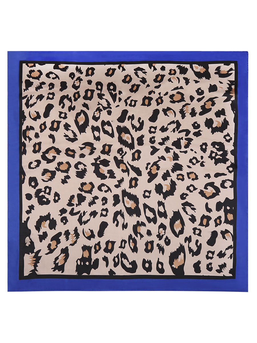Sjaal Leopard Blauw vierkant