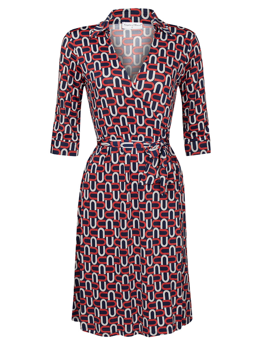 F01413470 Jurk Overslag Midi Ulrike