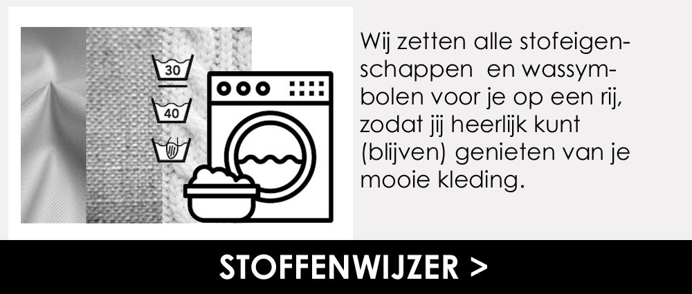 Stoffenwijzer met eigenschappen van modestoffen en wassymbolen Stoffenwijzer met eigenschappen van modestoffen en wassymbolen