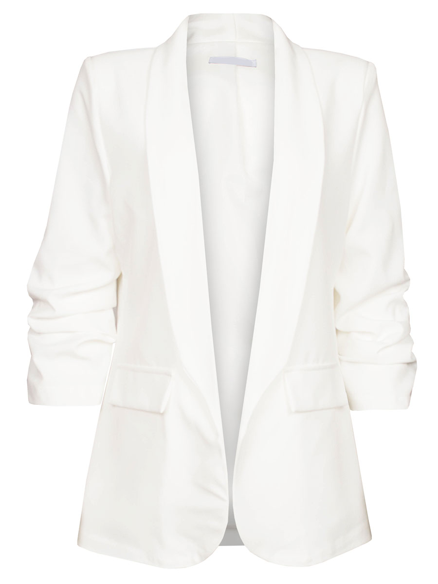 Blazer Gesmokte Mouw Wit