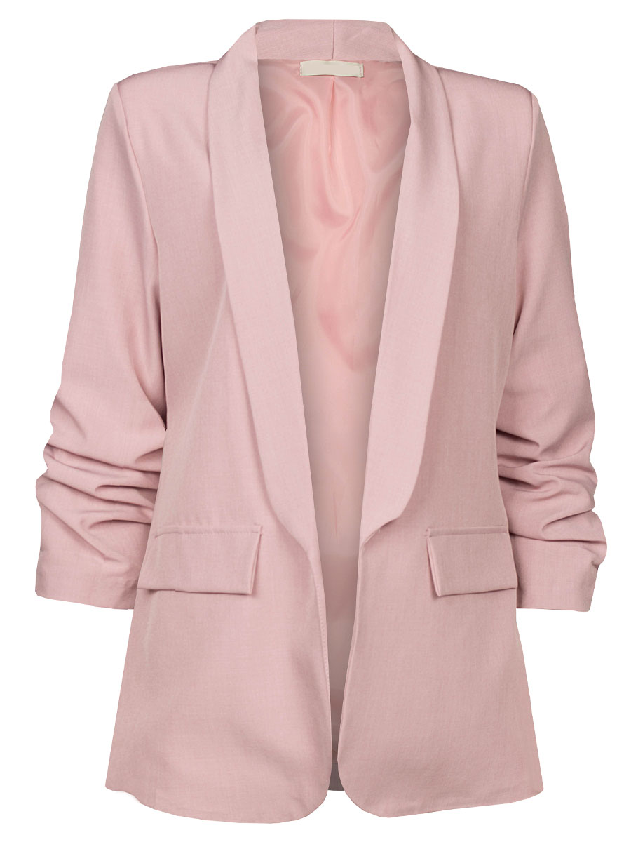 Blazer Gesmokte Mouw Oudroze