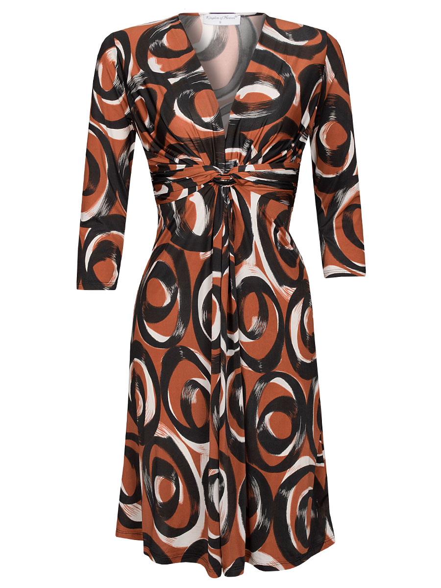 F01201310 Jurk Alessandra Bruin