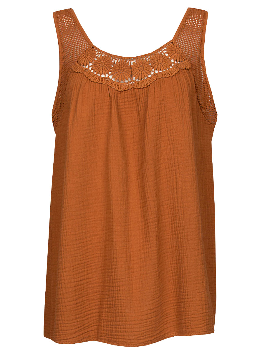 Top Broderie Brique