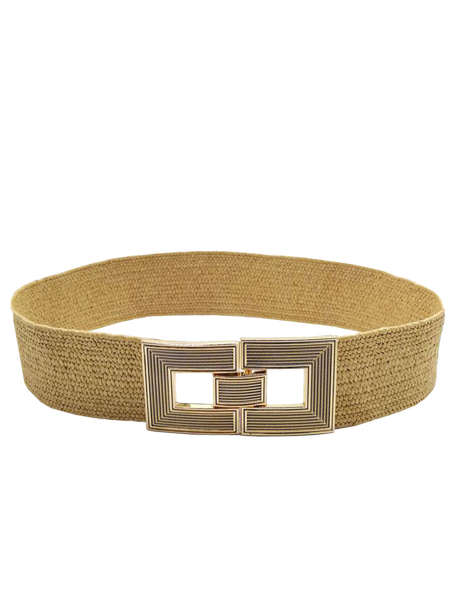 Riem Stretch Gesp Vierkant Beige