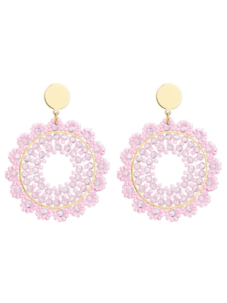 Oorbellen Bloemen Kraaltjes Roze