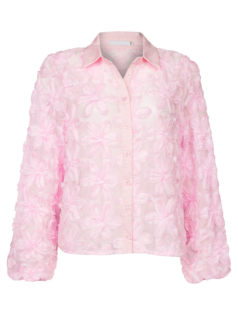 Blouse Bloemen 3D Roze