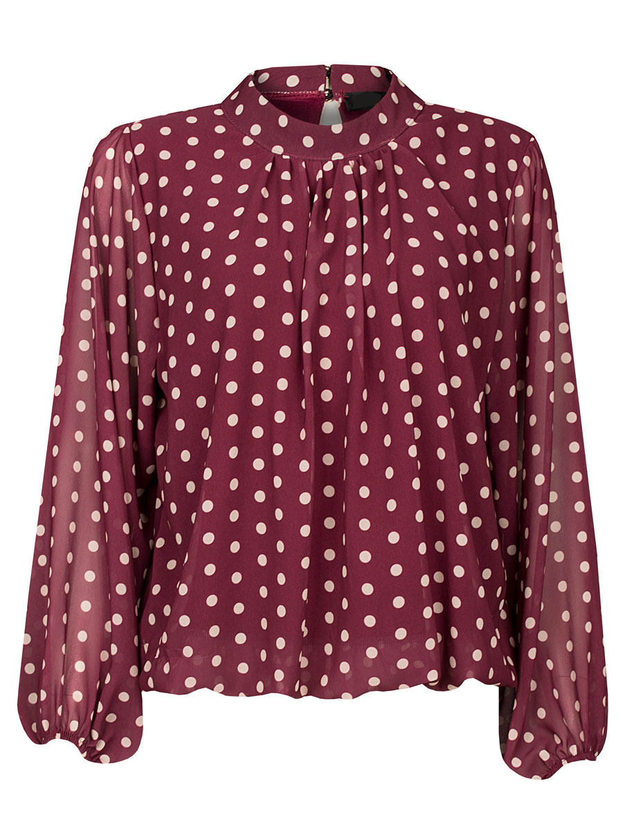 Top Blouson Stippen Bordeaux