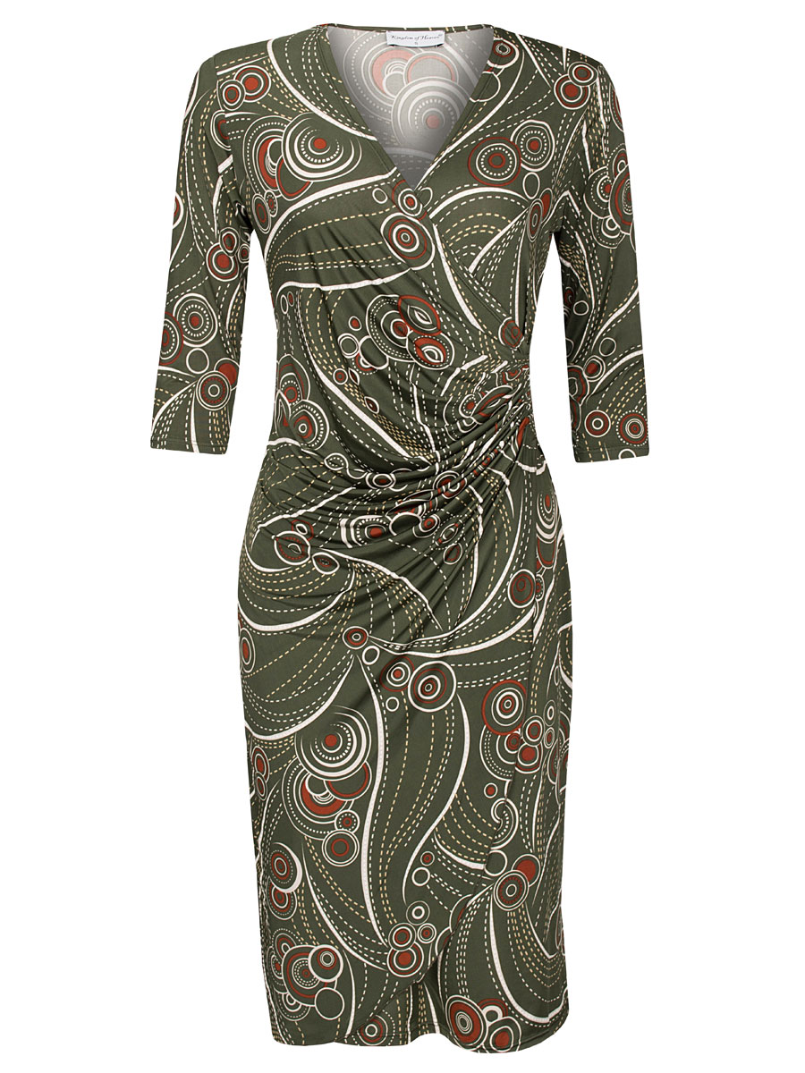 F011034990 Jurk Marcella Army