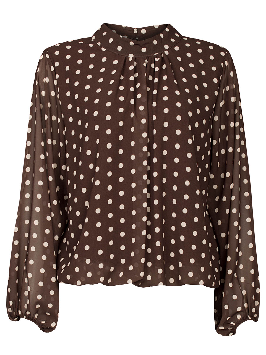 Top Blouson Stippen Bruin