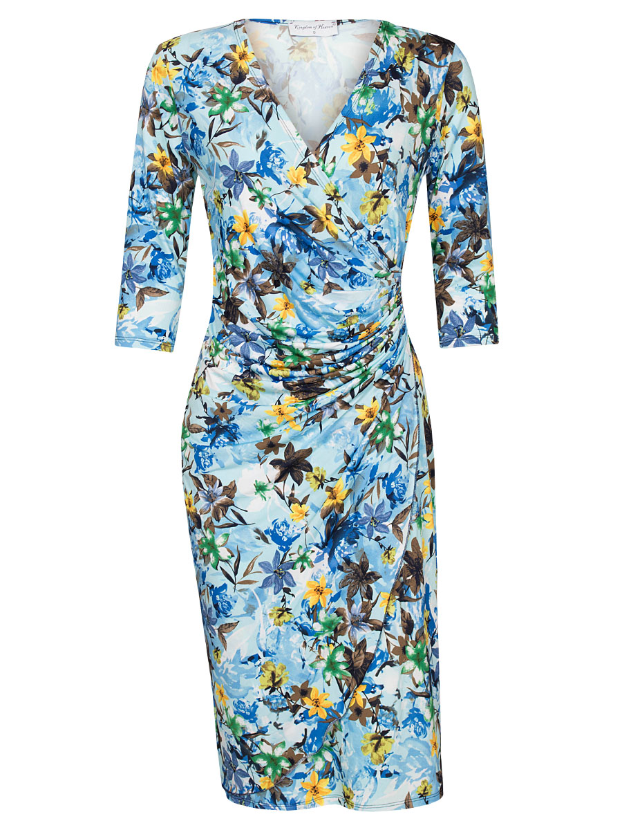 F011034550 Jurk Christina Blauw