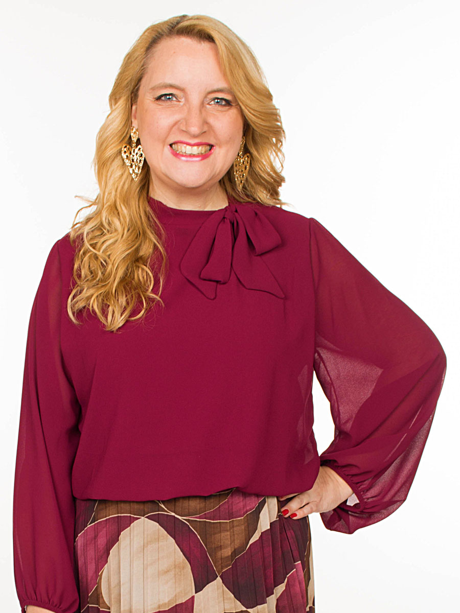 Top Blouson Strik Bordeaux