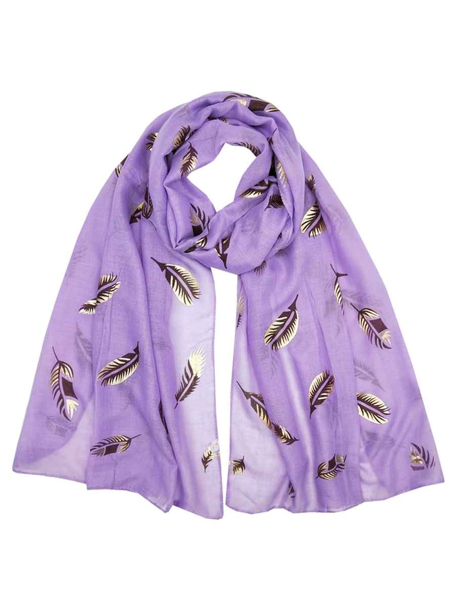 F315307 Sjaal Blaadjes Lila