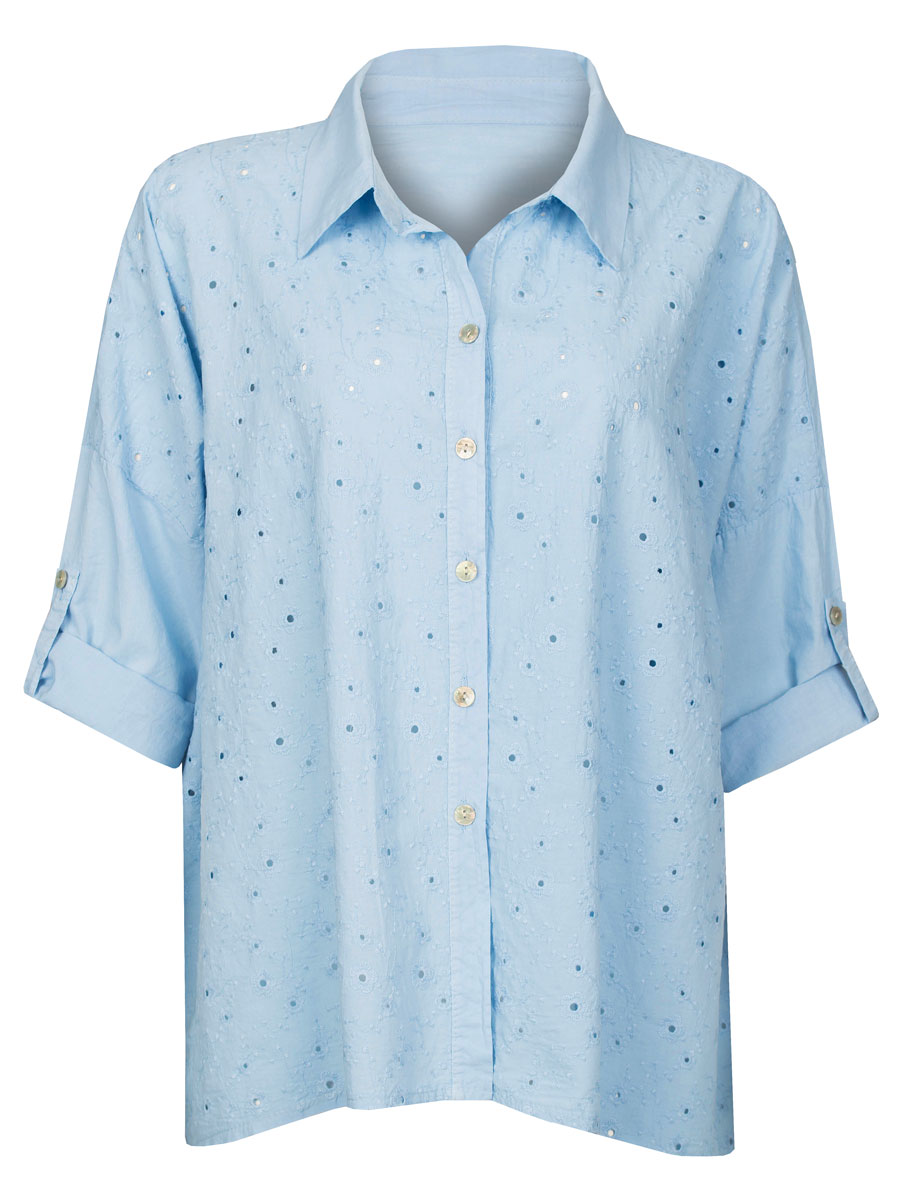 Blouse Embroidery Blauw afbeelding