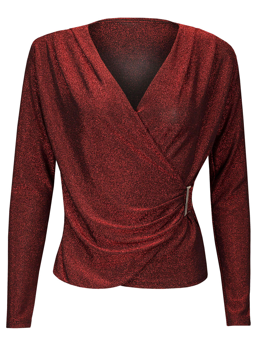 Top Overslag Glitter Rood
