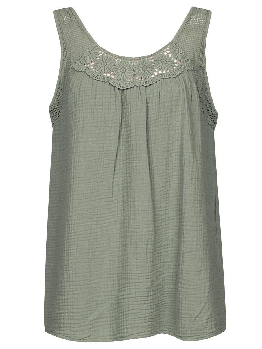 Top Broderie Groen