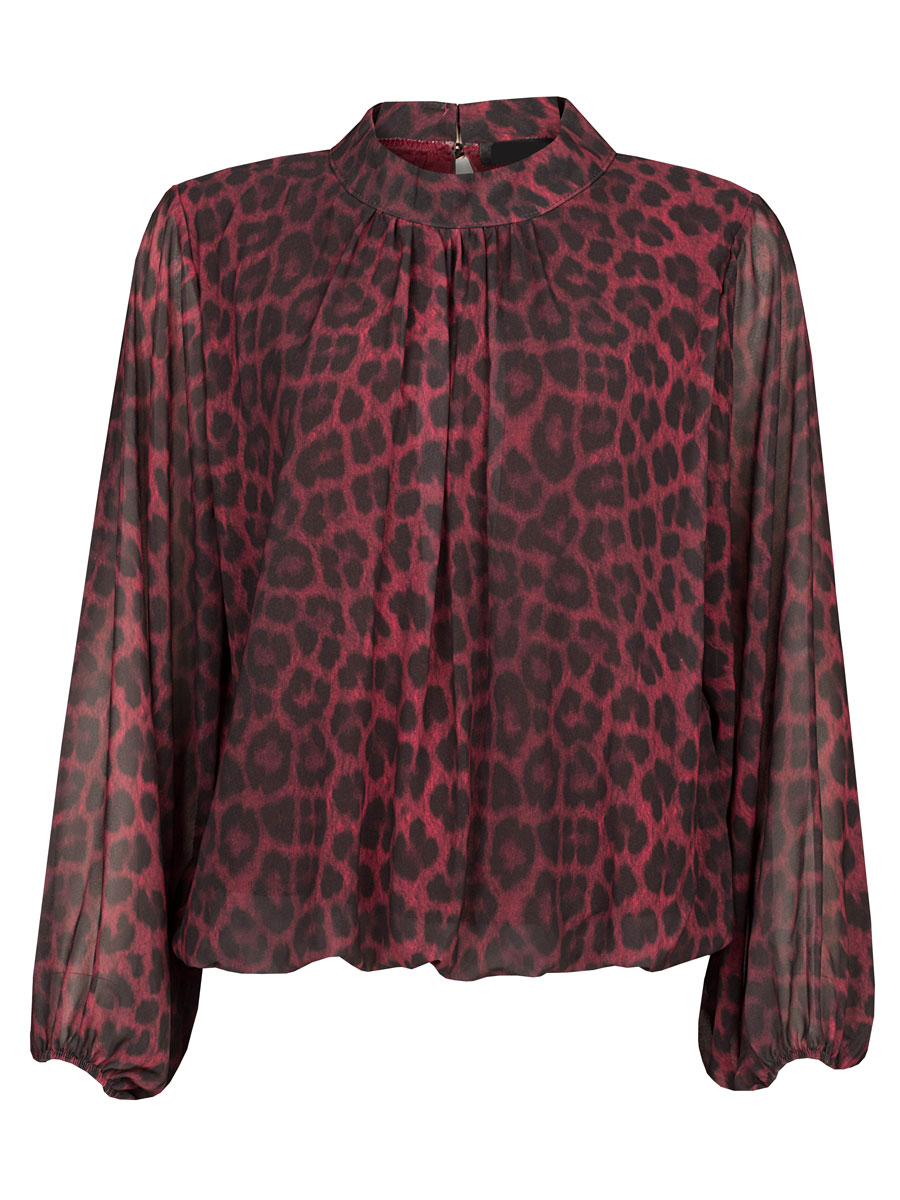 Top Blouson Luipaard Bordeaux