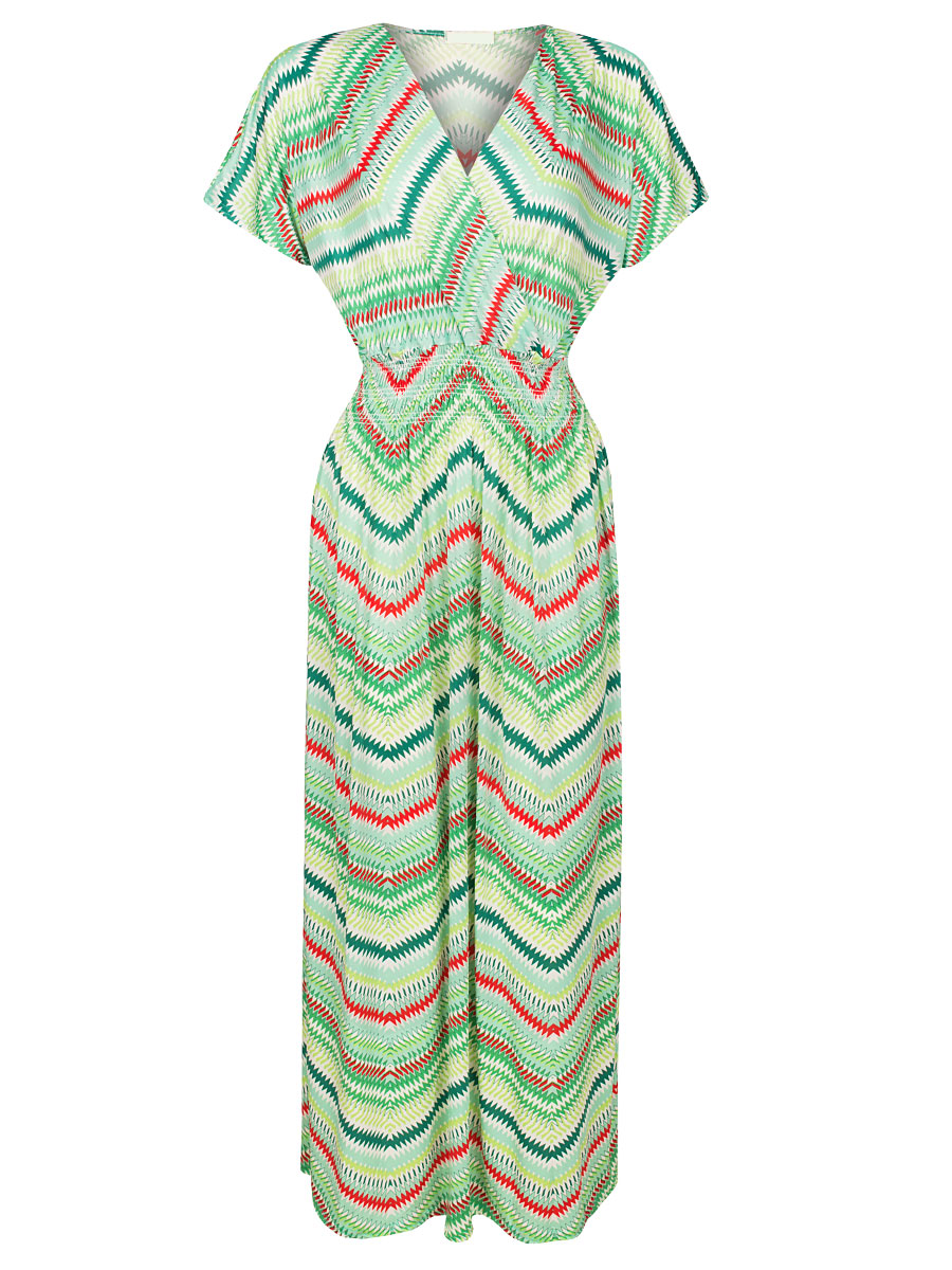 Maxi Jurk Zigzag Groen afbeelding