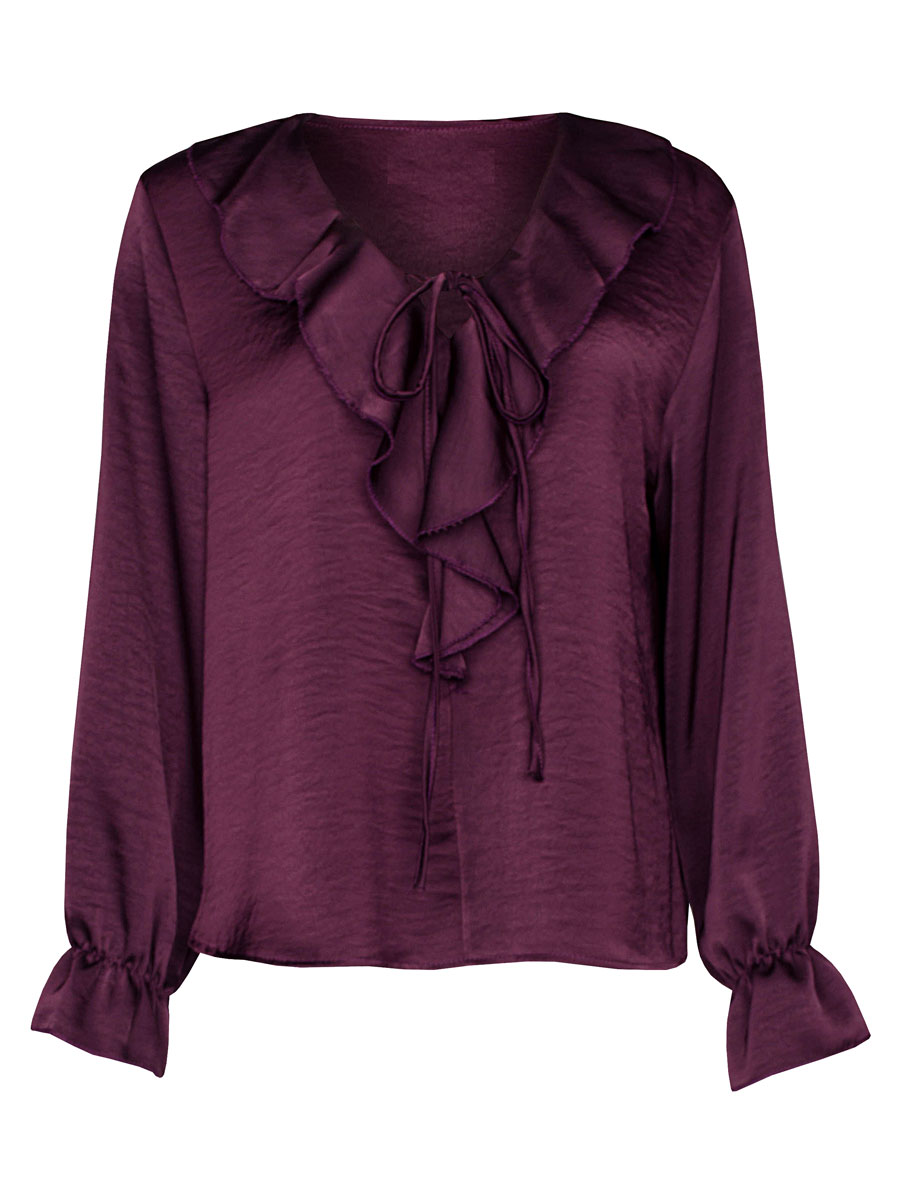 Blouse Satijnlook Aubergine