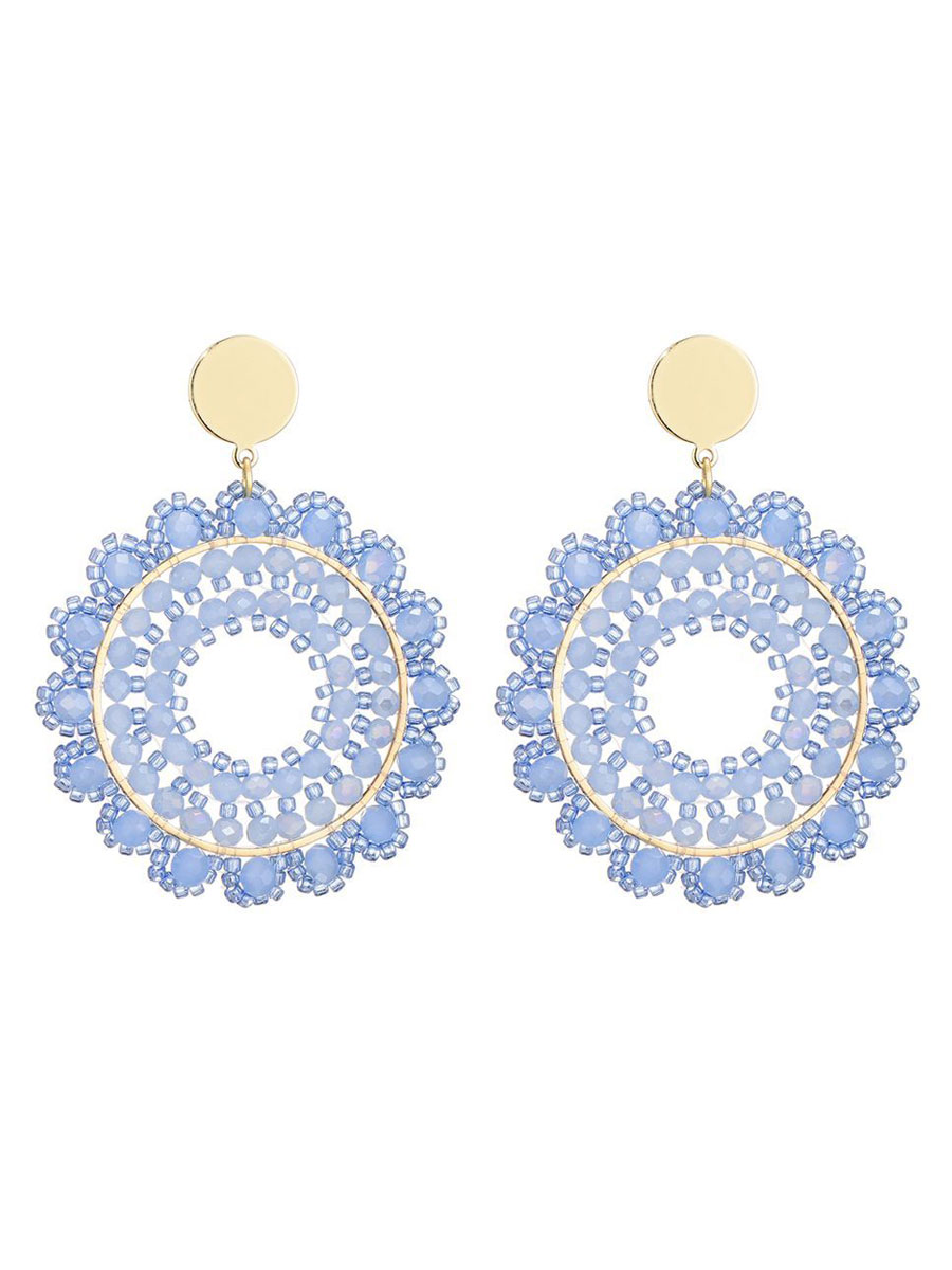 Oorbellen Bloemen Kraaltjes Blauw