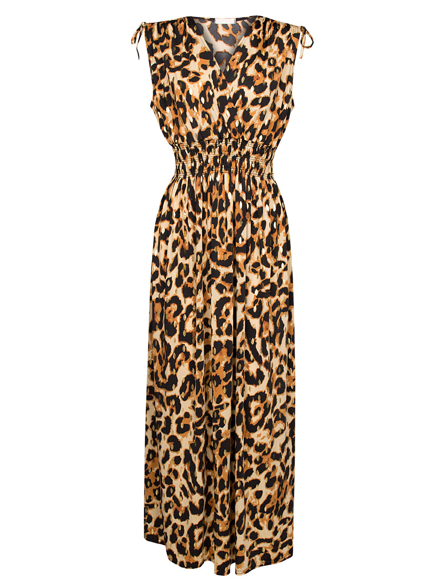 Maxi Jurk Nola Luipaard Bruin