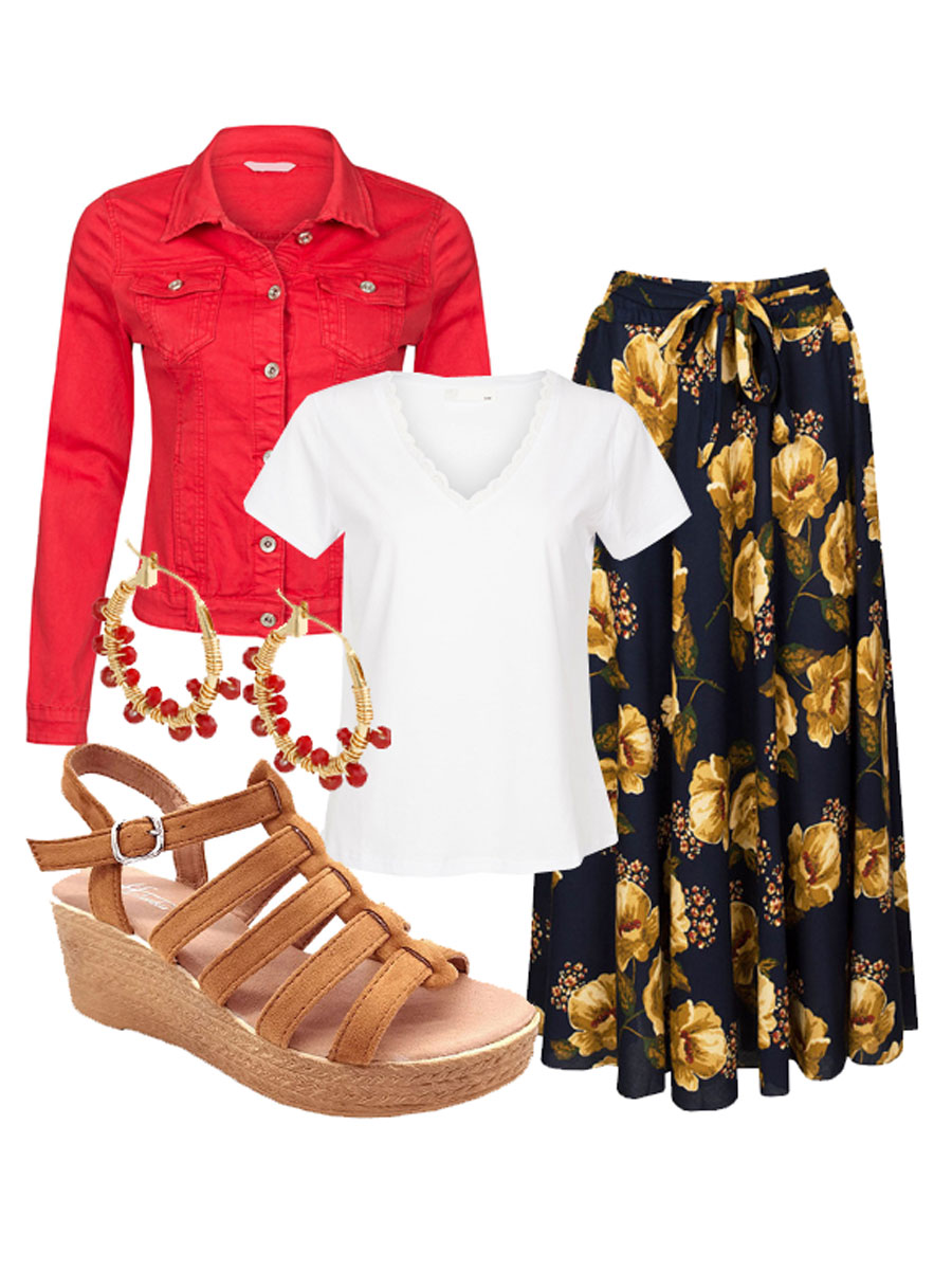 Shirt Amber Wit Shop the look rok navy