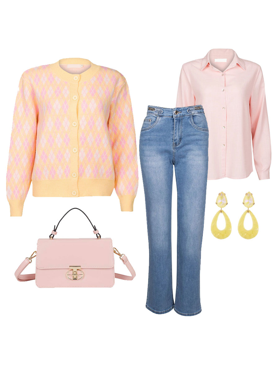 Look met vest Emily Geel van Fashionize.nl