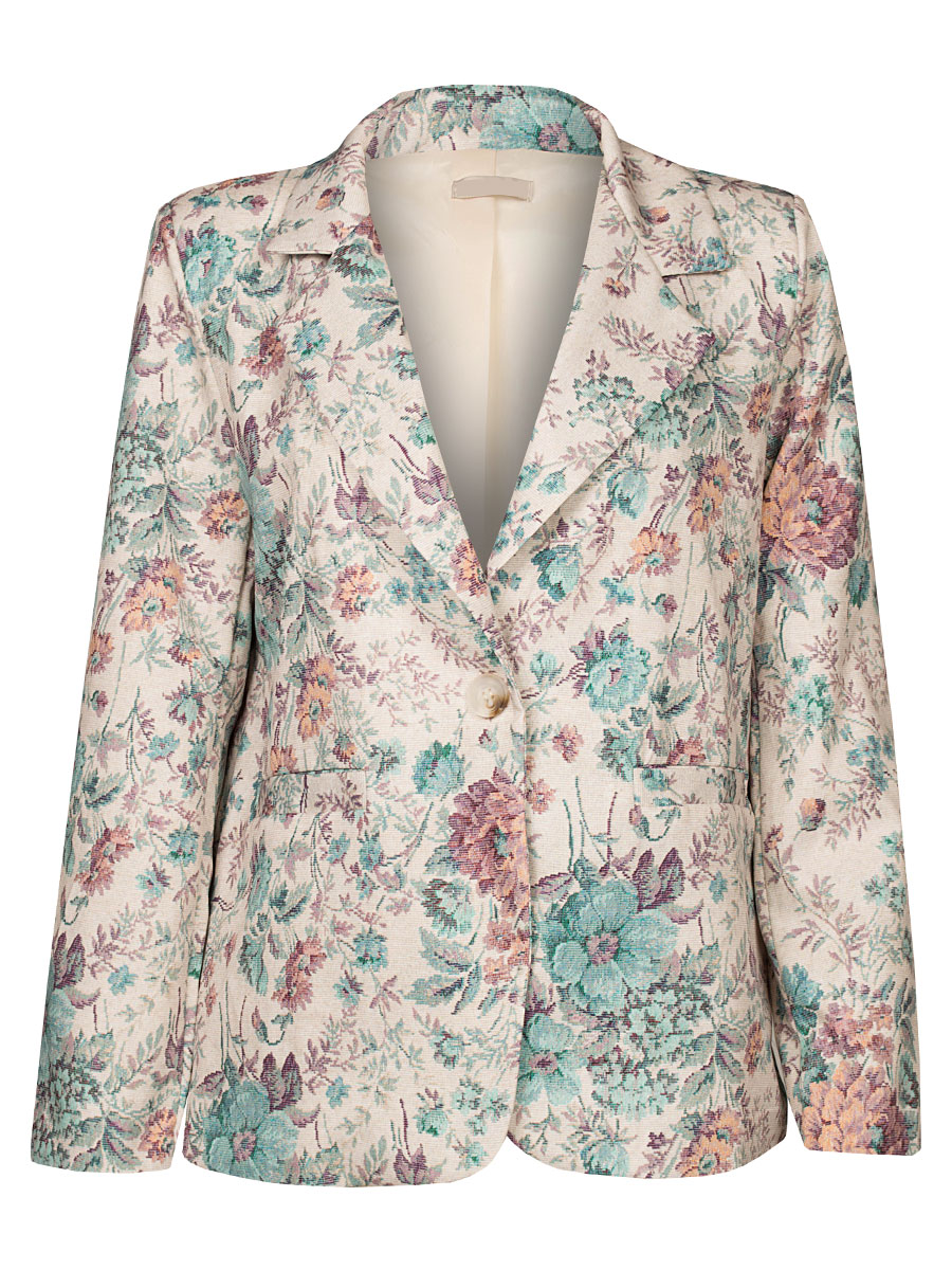 Blazer Bloemen Lila Mint