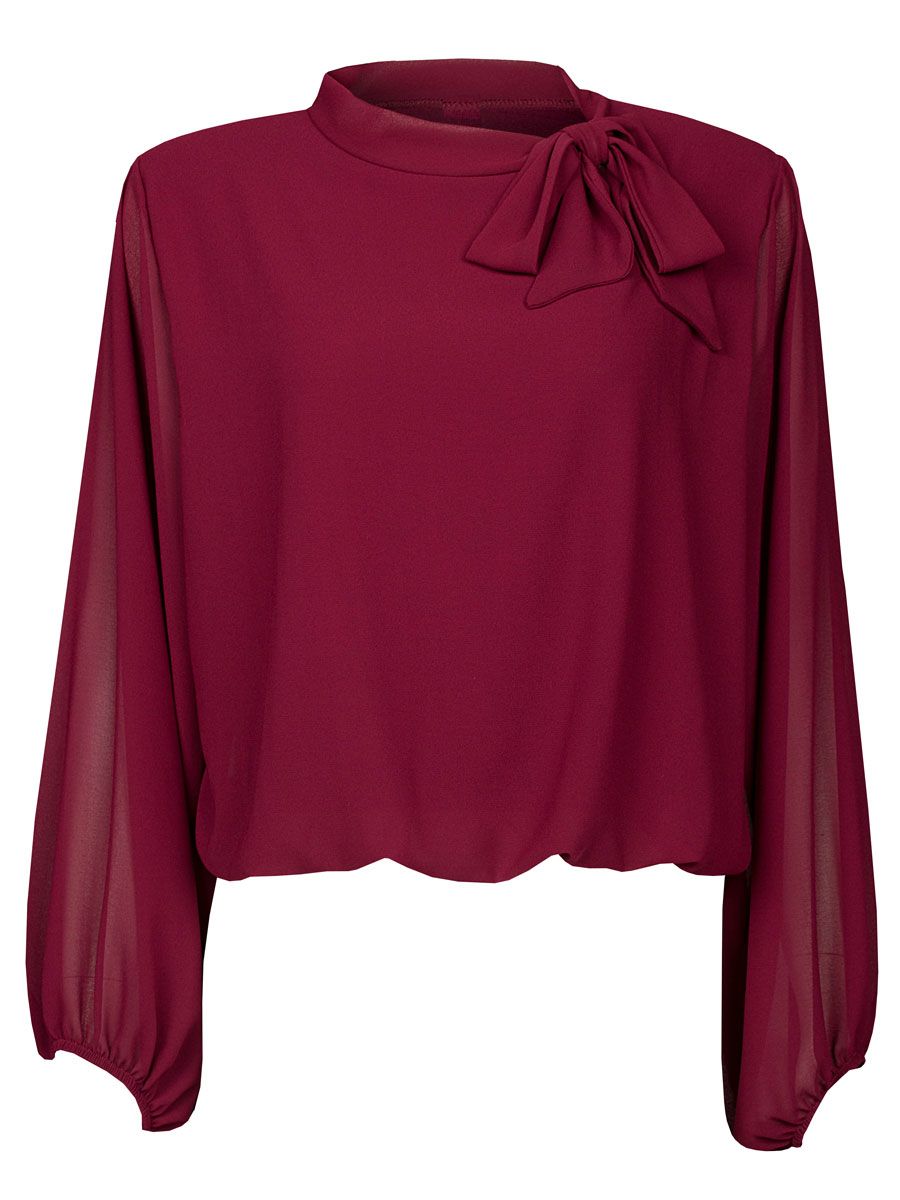 Top Blouson Strik Bordeaux