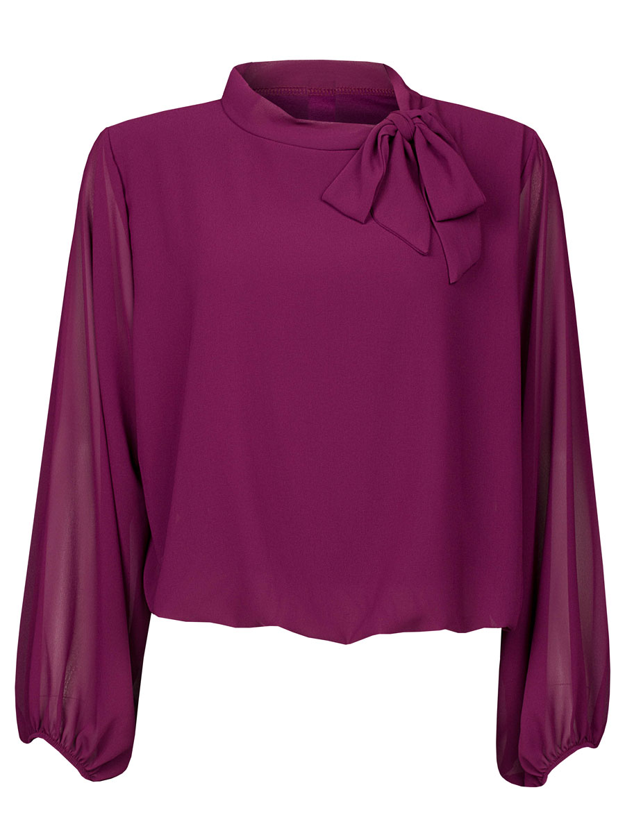 Top Blouson Strik Aubergine