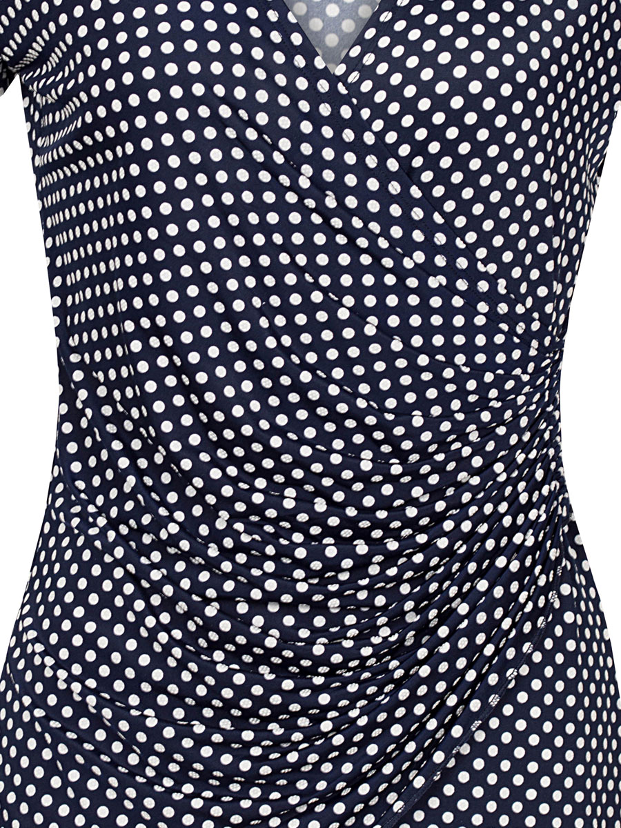 F011114111U0CuBxC1DiEOn Top Geplooid Stippen Navy detail