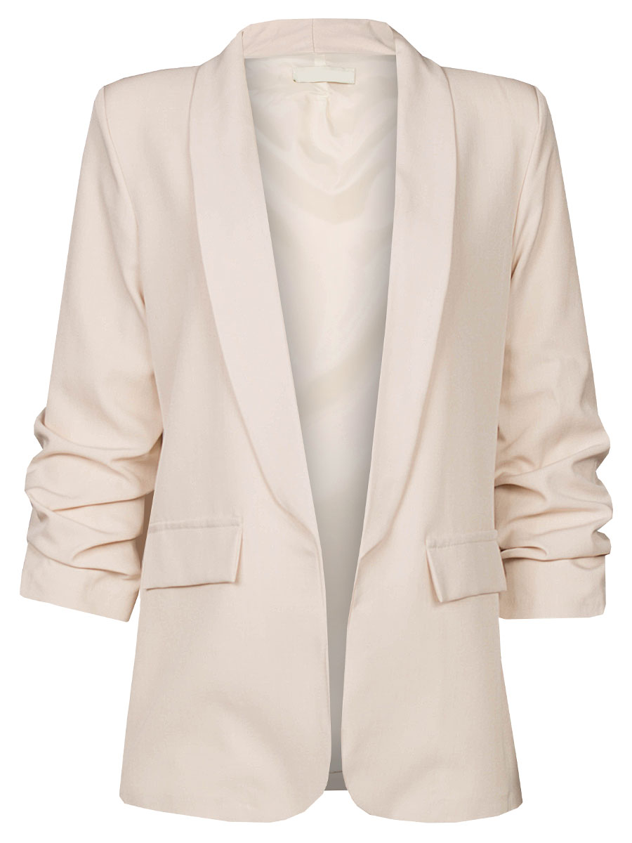 Blazer Gesmokte Mouw Lichtbeige