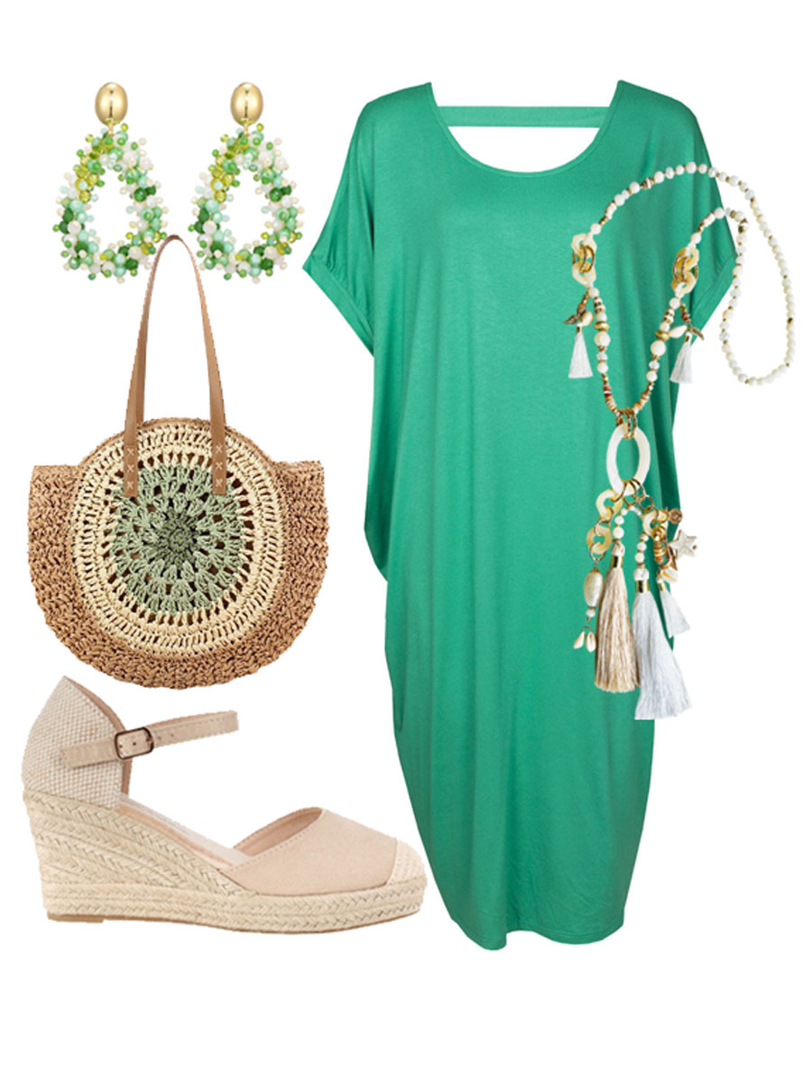 Jurk Comfy Groen Shop the look
