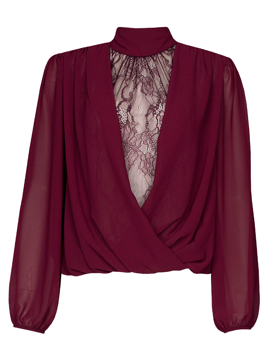 Top Overslag Kant Bordeaux