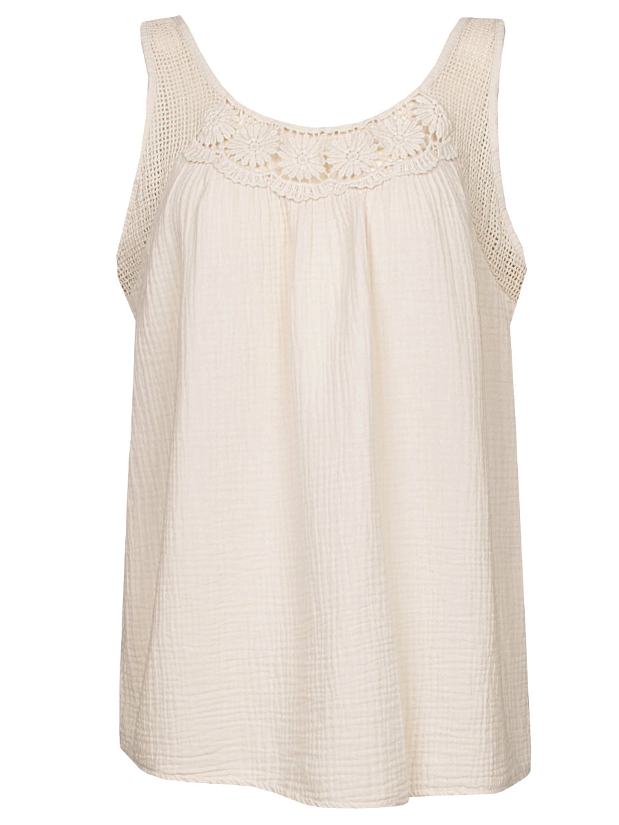 Top Broderie Beige