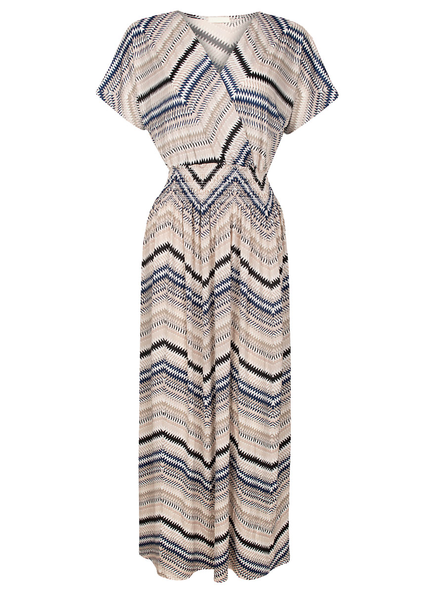 Maxi Jurk Zigzag Beige