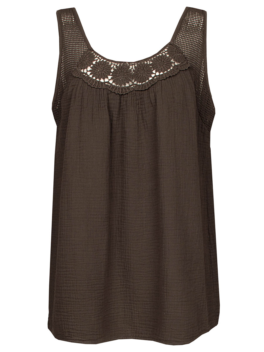 Top Broderie Bruin