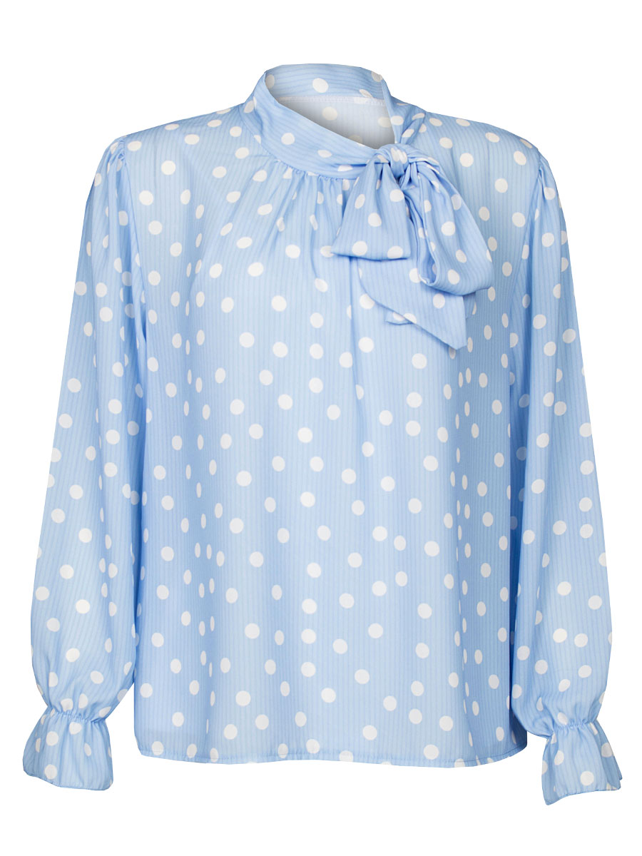 Top Strik Stippen Blauw